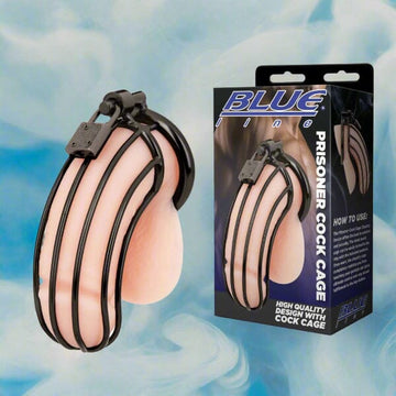 Blue Line Prisoner Cock Cage - Black Fetish My Amazing Fantasy